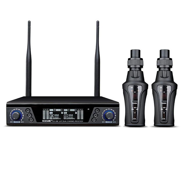 

NEW RELEASE Acemic EX-200/TR-10 Dual Channel Wireless Plug-on Transmission System MAKE YOUR WIRED MICROPHONE INTO WIRELESS
