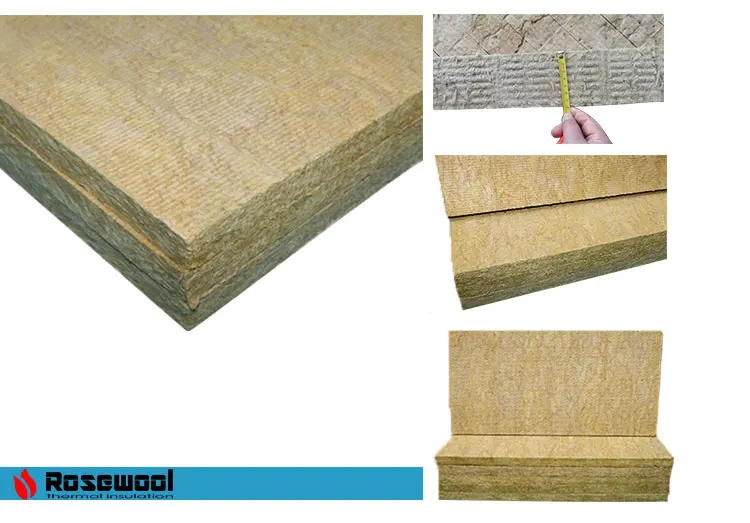 80kg/M3 Rock Wool Board Fireproof Insulation