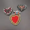 Batch wholesale embroidery embroidery patch sewing ironing color heart-shaped diamond patch