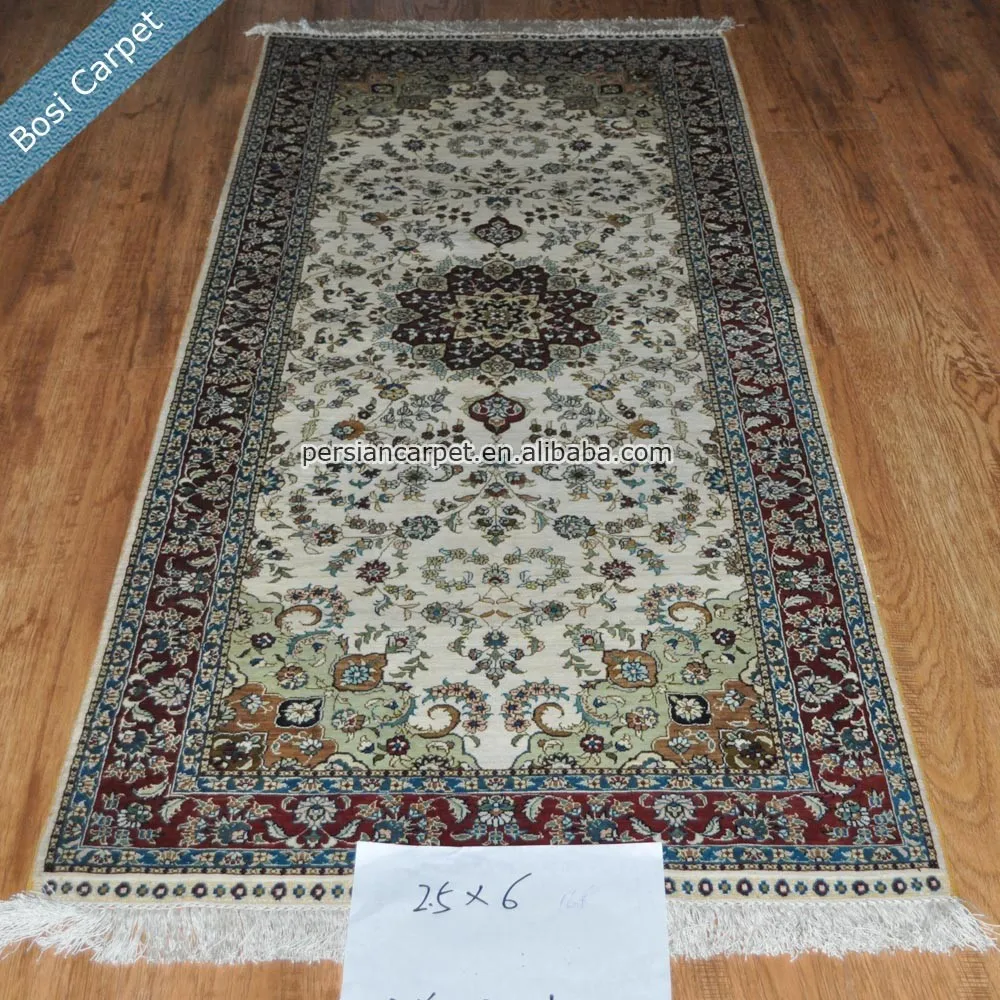 Zwart en wit 2.5x6ft handgeknoopt perzisch tapijt gang tapijten ... Woonkamer tapijt zwart wit