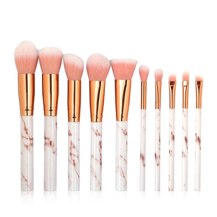 

Hot sale marble makeup brushes, Rose gold.blue;green;3d colorful