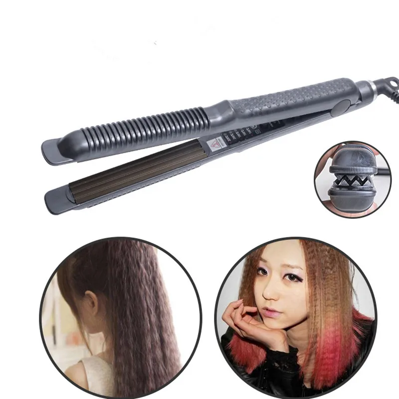 

Salon Styling Tools Professional Hair Curling Iron Corrugated Curler Small Wave Curl Crimping Iron Corrugation Hair Flat Iron, Black