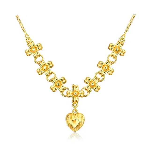 

Vietnam Yellow Gold Necklace Wedding Bridal Accessories Wholesale Pure Gold Jewelry
