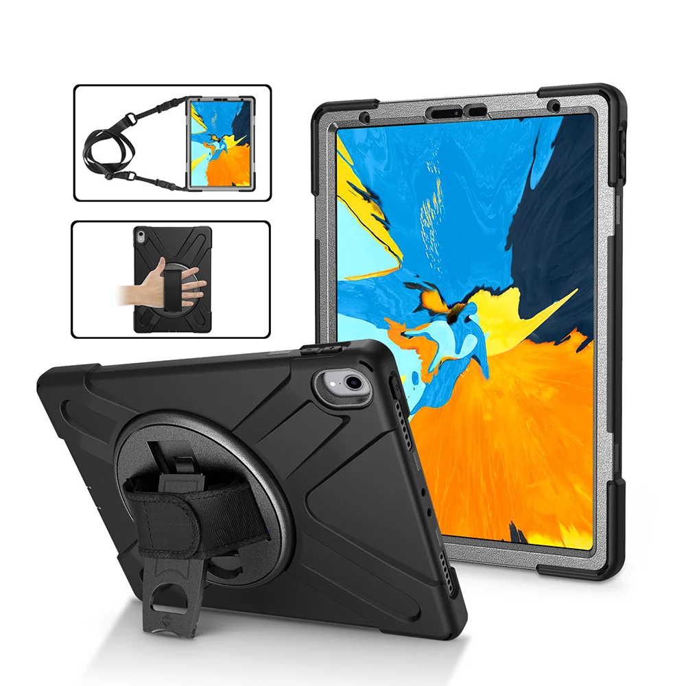 

Shockproof Heavy Duty Rotating Kids Tablet Case Cover for iPad Pro 11 with Hand Strap Shoulder Belt