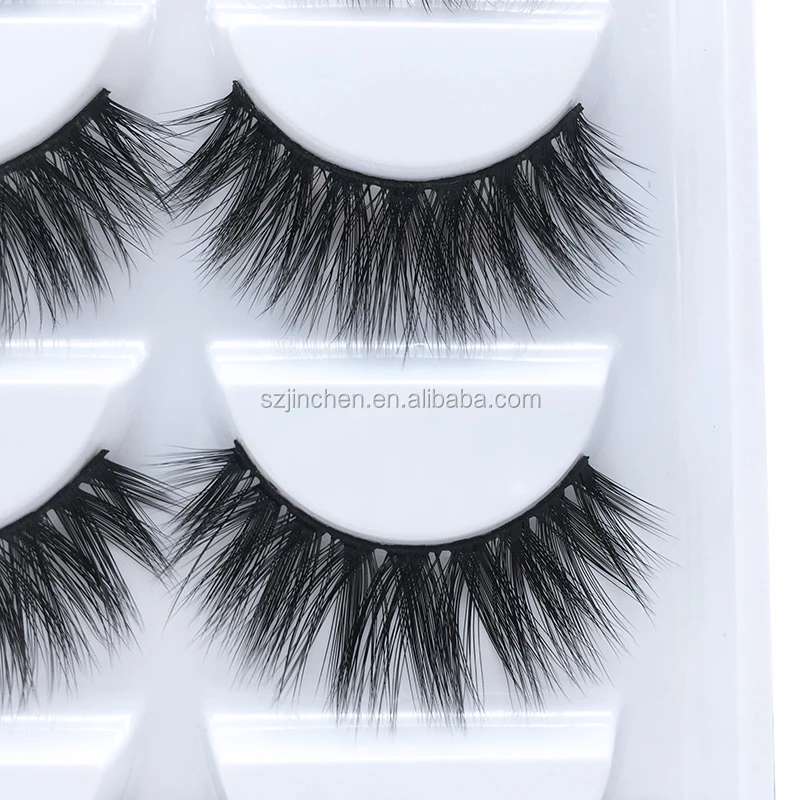 

Wholesale Super Hot Sale F series 5 styles 5 pairs 3D Mink Full strip eyelashes Provide Label, Black color