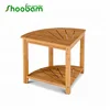 Corner Shower Stool Bamboo Bench Spa Seat Bathroom Organizer Storage Shelf