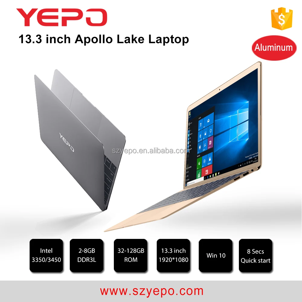 

Newest model 13.3 inch Apollo Lake Laptop Metal case computer