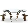 Decorative Console Animal Art Sculpture Bronze Brass Table Base