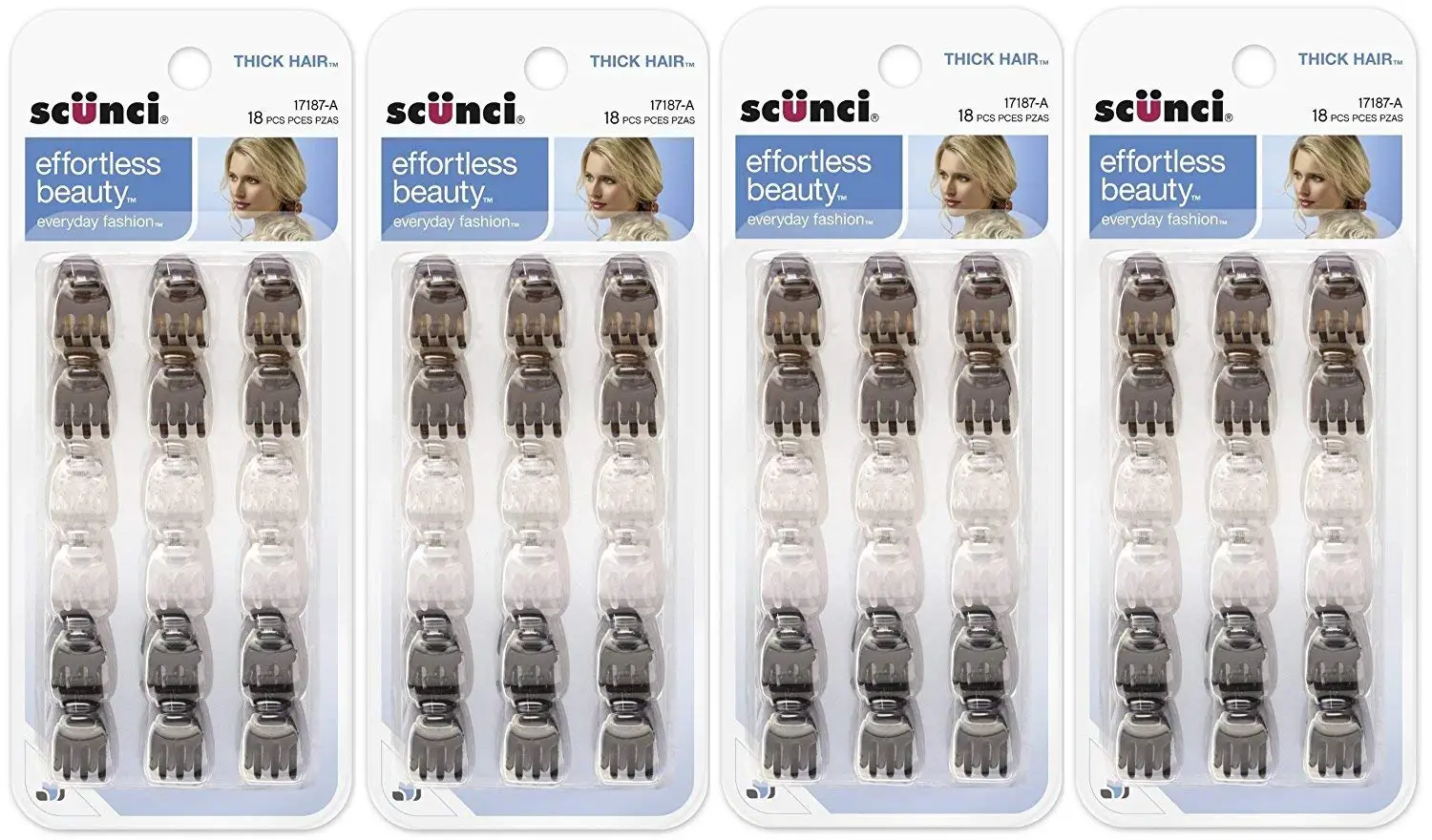 Buy Scunci Effortless Beauty Thick Hair Mini Jaw Clips 1 Cm 18