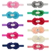 Wholesale Unique Rhinestone Chic Chiffon Vintage Shabby Flower Bow Elastic Toddler Headband Newborn Baby Girl Hairbands For Kids