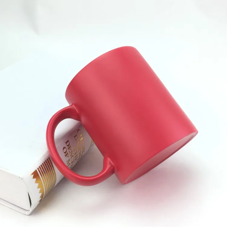 
wholesale cheap 11oz semi-sanding magic mug color changing mug for sublimation 