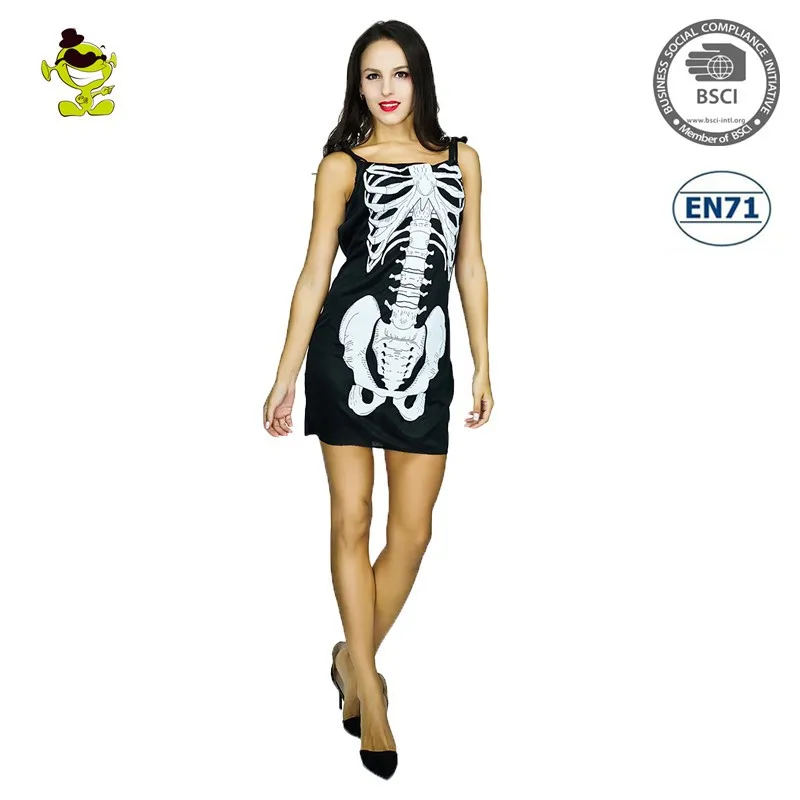 Halloween Skeleton Lady Style Sexy Party Costume Carnival Cosplay