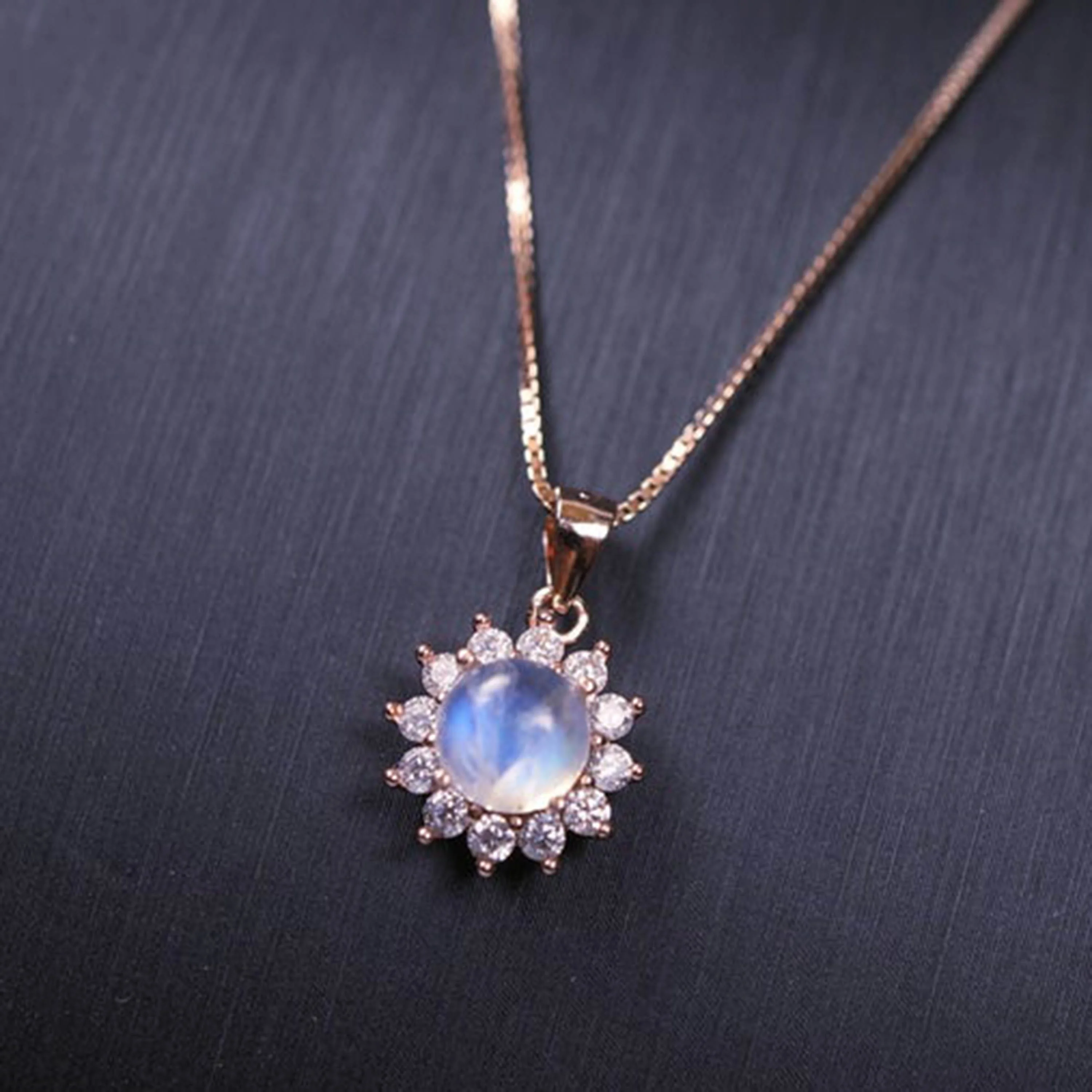

Moonstone Necklace Rose Gold Necklace Tiny Moonstone Jewelry Pendant