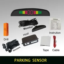 Buzzer car parking assistance with 4 sensors and LED display Reverse Backup Radar Alert Indicator System 6 colors to choose