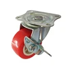 1.5 inch Universal Plate Red PA Side Locking Caster Wheels