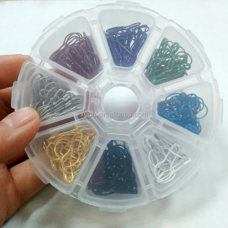 

Multi-colored Bulb shaped safety pin locking stitch marker 200 pcs per set coil-less style free shipping, 12 color mixed