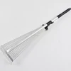 15 Teeth Aluminum Extendable Garden harrow Rake/ Pitchfork, adjustable garden leaf pitchfork