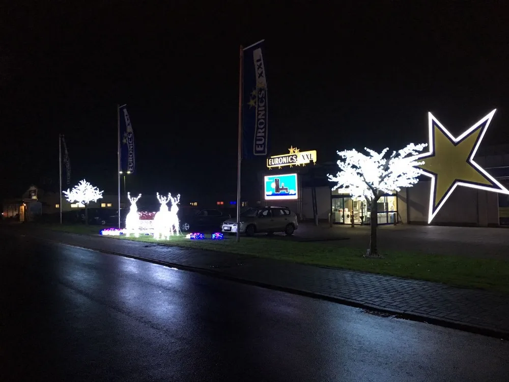 Outdoor Led Garden Lights Santa In Sleigh With Reindeers For Christmas