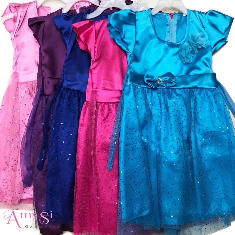 

1.37 USD GQ015 2017 baby girl children frocks designs Lace Long Princess Kids Party Dress, 5 colors as pictures mixed