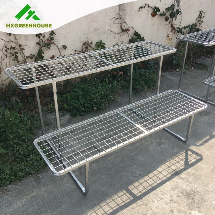 New Galvanized Steel Greenhouse Shelving Free Standing Modular Metal