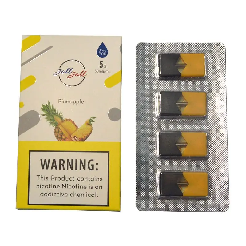 

2019 Factory price disposable 4-pack pod Joll compatible with juul battery device e cigarette pod with many good flavors, N/a