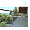 plate bar post glass balustrade with round wood handrail