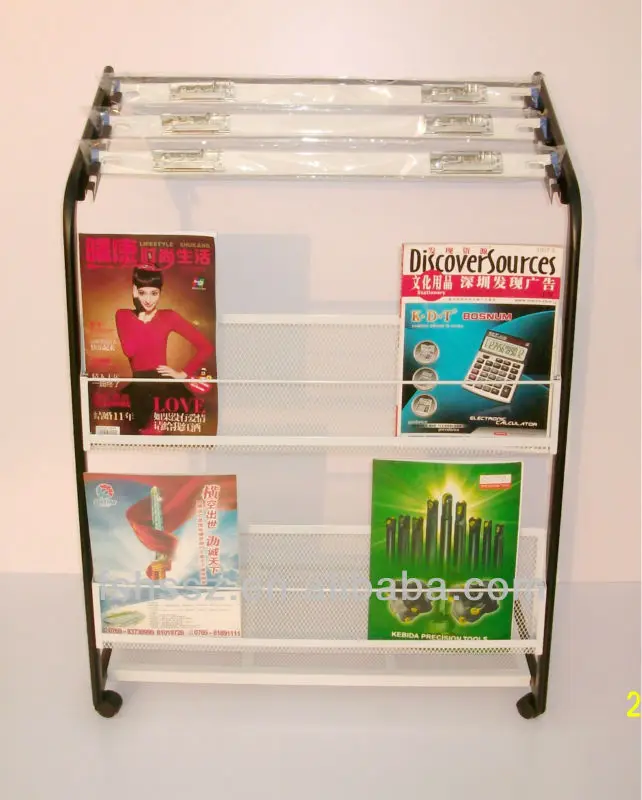 Free Standing Metal Newspaper And Magazine Rack Hsns07 Buy Hotal
