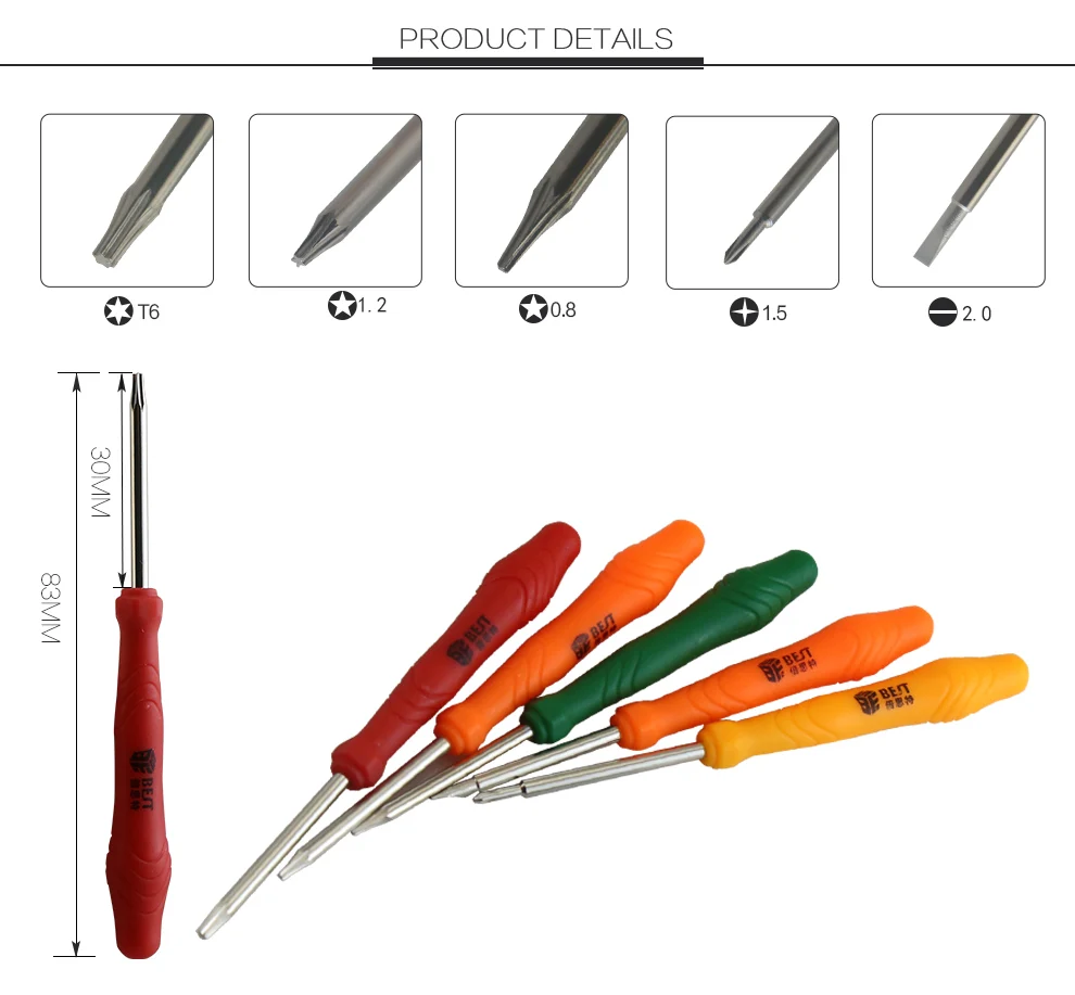 BST-288 12 in 1 Repair Opening Tools Hand Disassemble Tools Set Kit with Mini Screwdriver  for Cellphone Repair