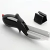 2 in 1 utility Kitchen cutter knife&board stainless steel Meat Potato cheese vegetable multi-function scissors free shipping