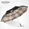 Chinese customised wholesale auto promotional folding multi color sun and rain one touch handle umbrella with double canopy