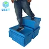 Hot Sale Home Remover Medium 50L Reusable Turnove Plastic Rental Moving Box Crate With Handle