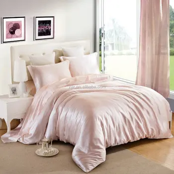 silk bed set pink