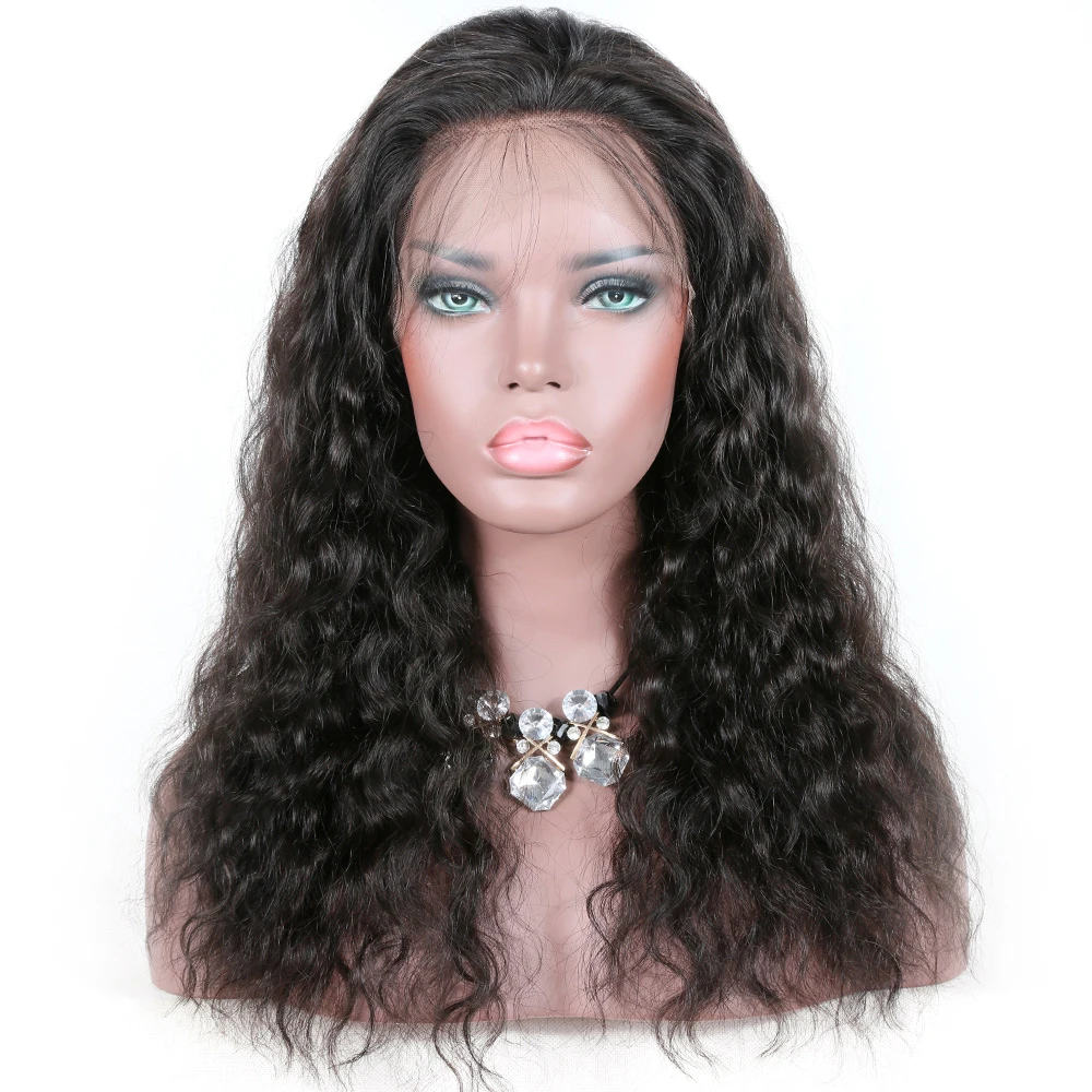 

360 front lace wig 100% human hair deep body wave wig with pre plucked hairline