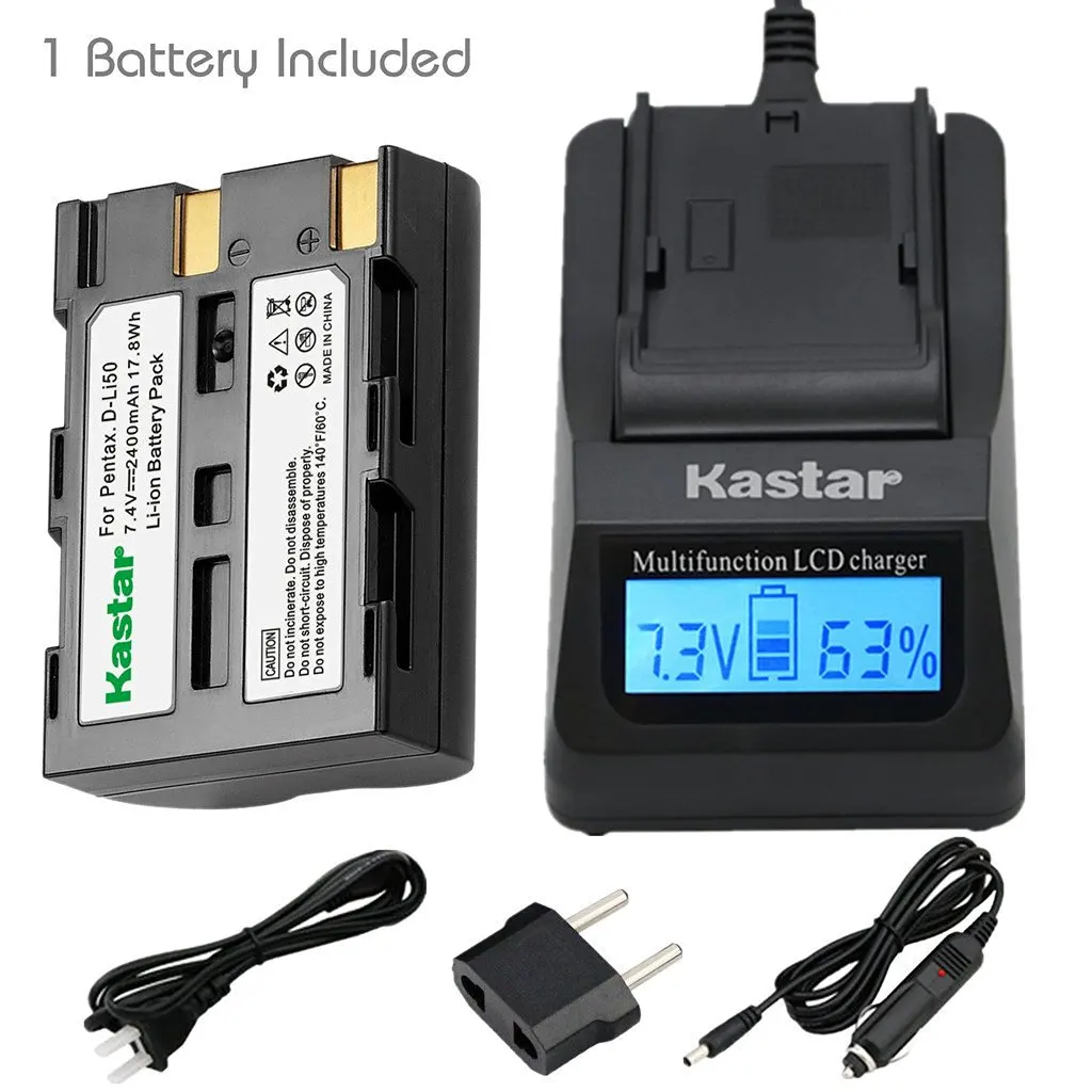 Get Quotations · Kastar Fast Charger and Battery(1X) for Pentax D-Li50 Konica  Minolta NP