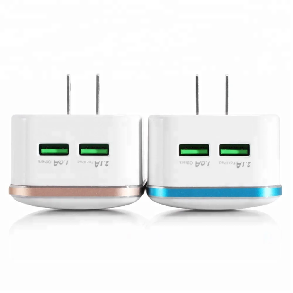 

Dual USB Inductive Touch Intelligent Home Led Mobile Charger Smart Travel Charger, White blue