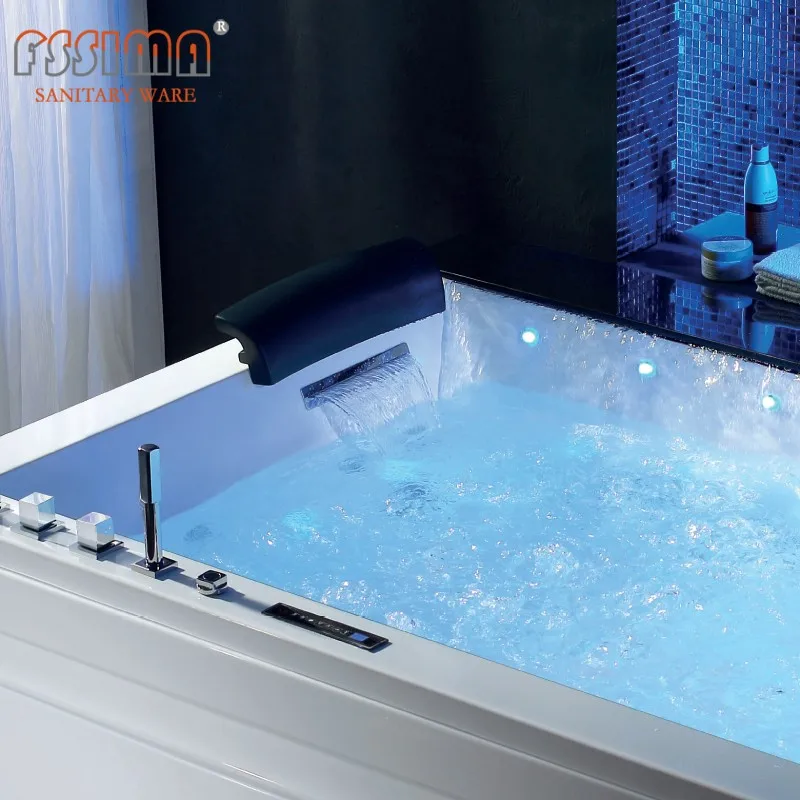 Indoor Waterfall Portable Bathtub Two People Jet Whirlpool Spa Bathtubs