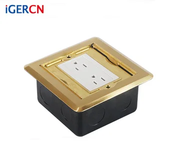 Brass Alloy Floor Mounted Duplex Receptacle Outlet With Electrical