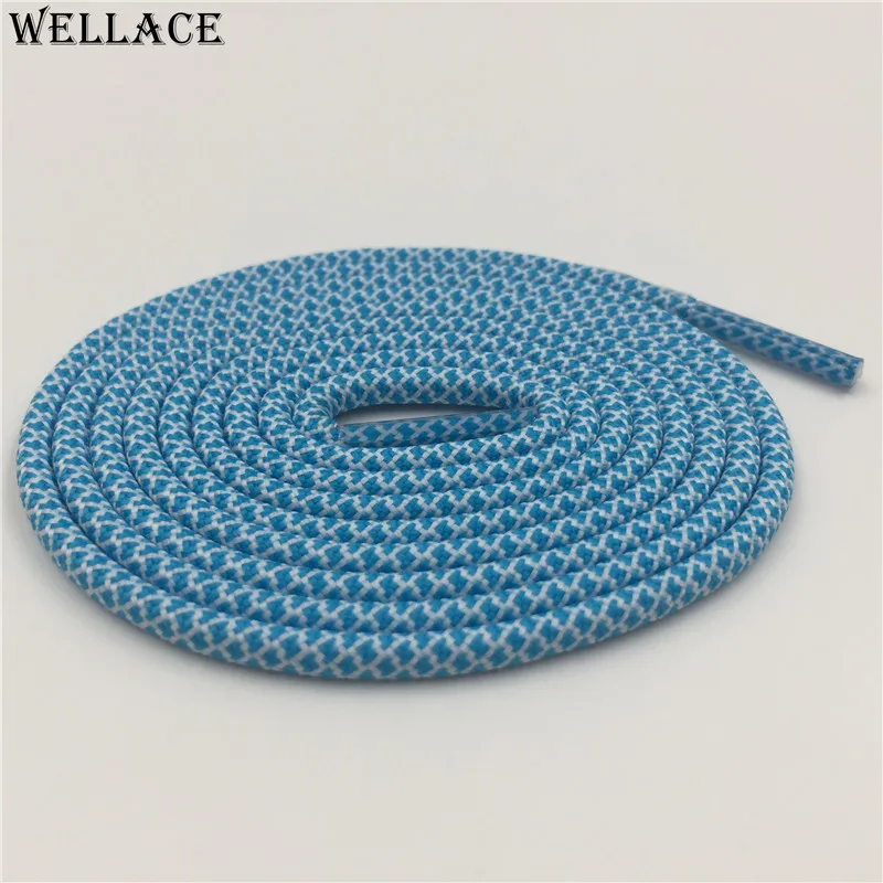 

Wellace 4.5mm thick shoe laces dark grey shoelaces light blue laces, Bottom inside color + match outside color