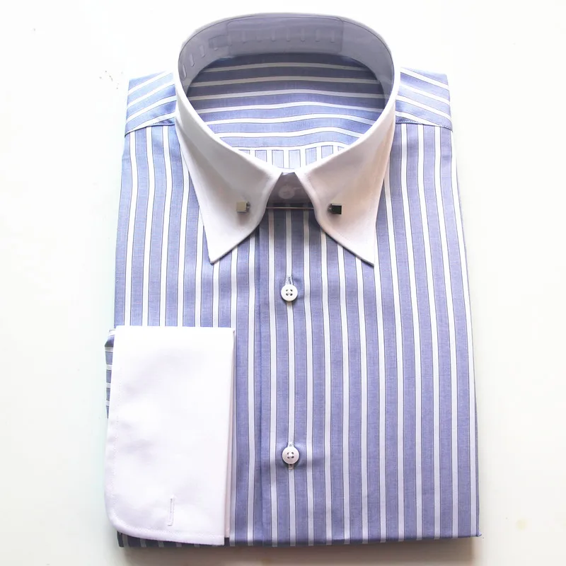 
2019 unique pin collar MTM MENS DRESS SHIRTS 