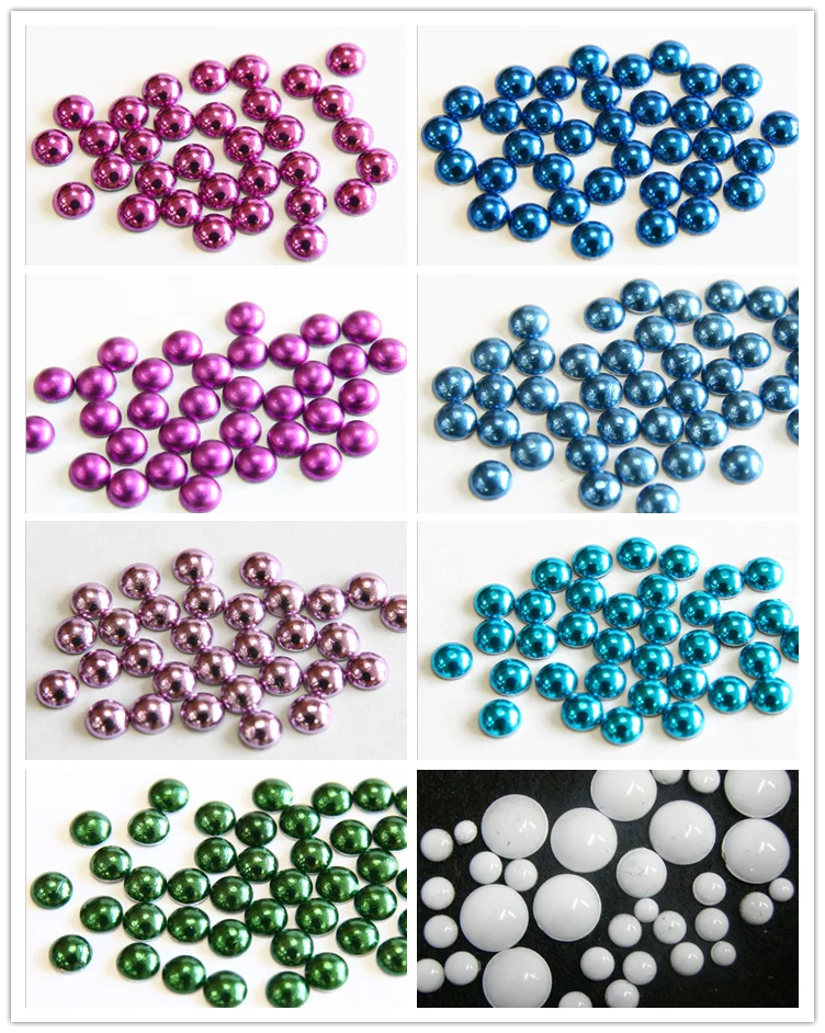 6mm Violet korean Half round aluminium dome studs , hot fix pearls