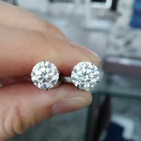 

lab created diamonds 6.5mm white gold moissanite earring making