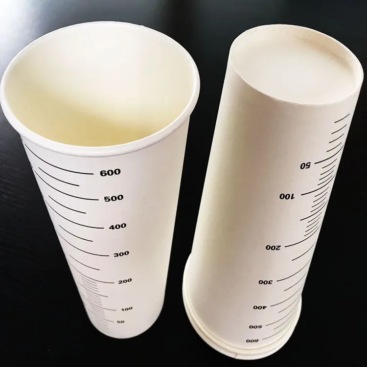 50Pcs Disposable Paper Cups 600 ml Graduated Mixing. 