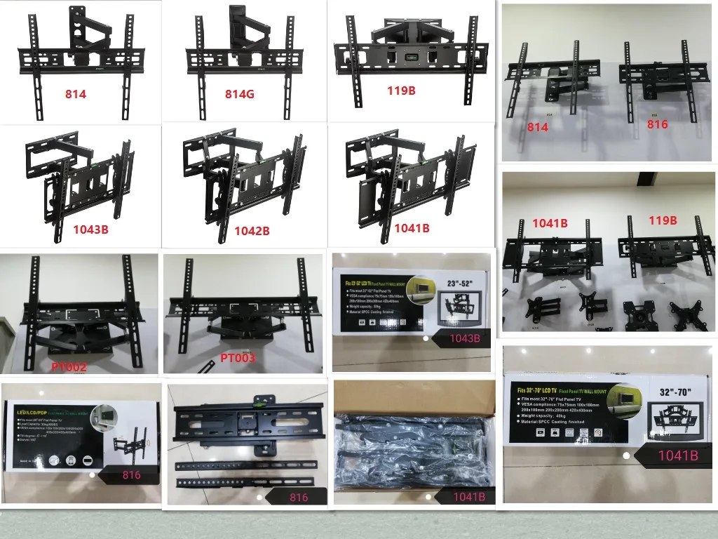 Flat Screen Tv Adjustable Mounting Bracket 360 Degrees Swivel Tv Wall