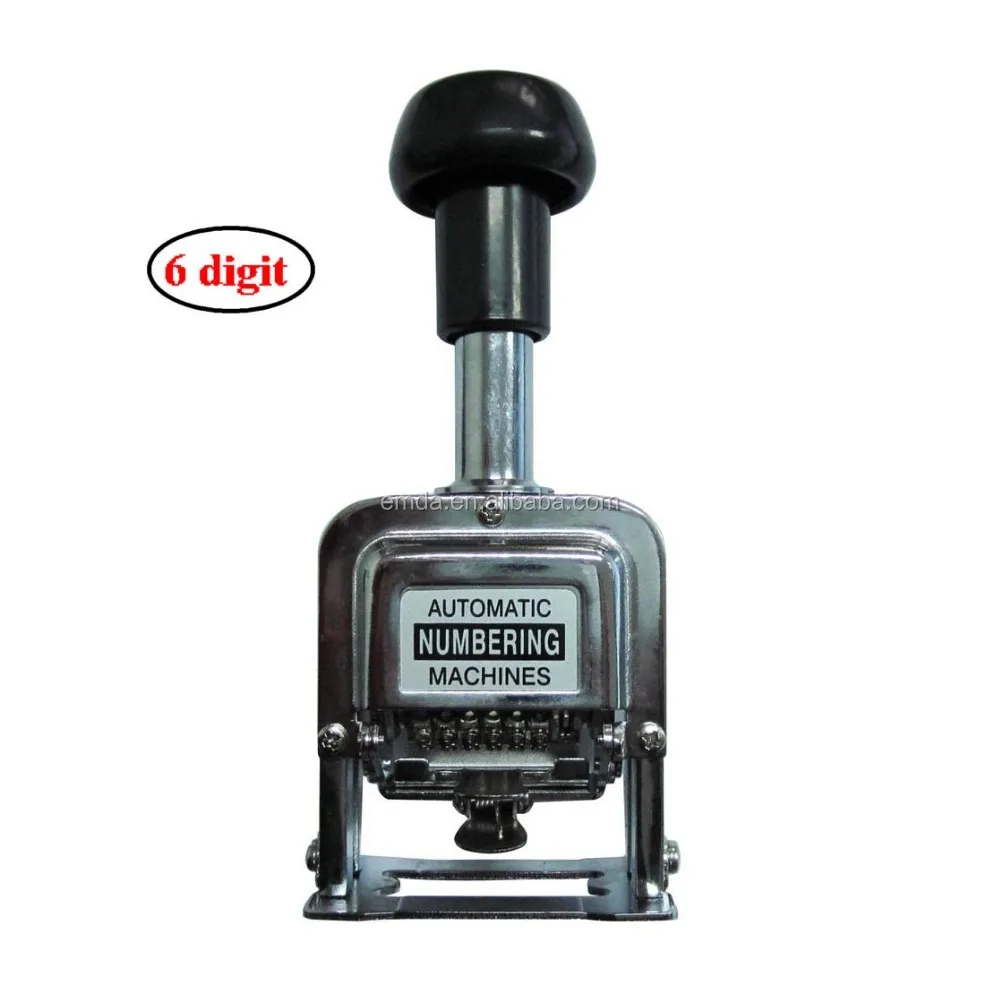 Quality Office 8 Digits Metal Self Inking Paper Letter Number Printing Stamp Hand Automatic