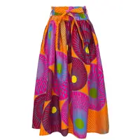 

African Print Maxi Skirt With Pockets High Waist Ethnic Clothing Ankara Long Wax Skirt