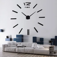 

Big size acrylic wall clock hotel home large diy mirror clock