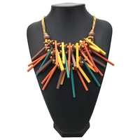 

New Design Bohemian Handmade Wood Statement Necklace Women Fashion Jewelry Collar Choker Necklace Big Bijoux