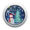 White Frame christmas snowman christmas tree wall clock