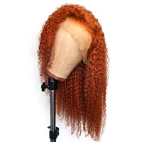 

350# color nacarat kinky curly full lace brazilian human hair wig, Black Women Curly Human virgin hair wigs