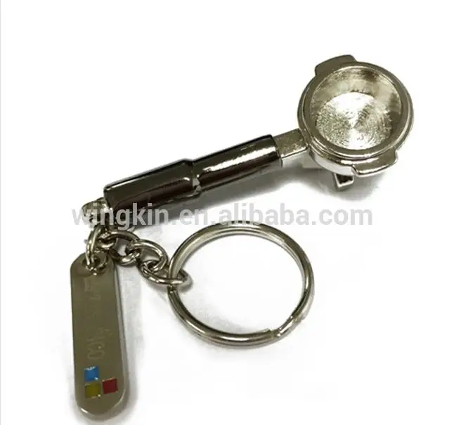 
Customized Mini Coffee Tamper shaped coffee Zinc Alloy Keychain 